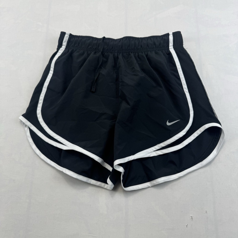Nike Tempo Dri Fit Womens S Petite Black White Running Shorts